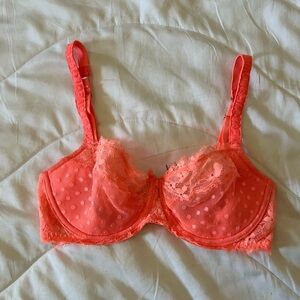 Victoria’s Secret neon orange pink unlined bra